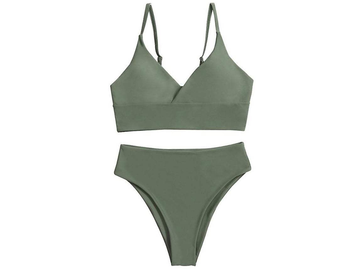 2026-traje De Bikini Para Mujer, Triángulo Sexy De Color Sólido Con Copas Removibles Y Tirantes Ajustables