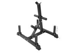 Rack de pesas, almacenamiento vertical para 7 barras, construcción de hierro resistente, negro OEM