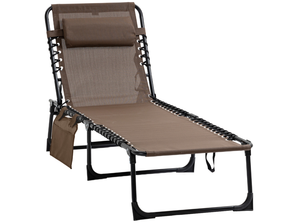 Tumbona doble con reposacabezas, bolso lateral, silla de playa con respaldo regulable en 5 posiciones, peso 120 kg.