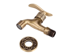 Llave de grifo de lavadora de latón estilo antiguo para agua fría montada en la pared