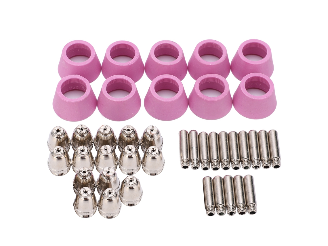 Kit De Consumíveis Para Tocha De Corte Plasma: Elétrodos, Ponta De Contato, Bocal Cerâmico Para Ag60/sg55, 40 Peças