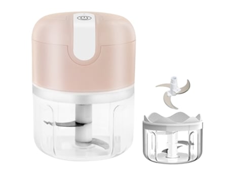 Procesador de alimentos inalámbrico pequeño minipicadoras de ajo portátiles licuadora picadora resistente al agua carga USB (250ml rosa) ZMDECQNA