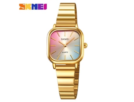 Reloj de Pulsera de Cuarzo de Acero Inoxidable, Reloj Cuadrado de Moda para Mujer, Impermeable, Dorado LUUCOZK