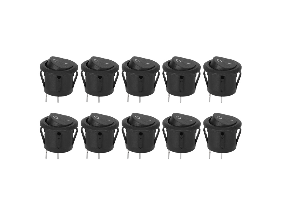 Yncm2026-10pcs Interruptores De Palanca Kcd1 Redondo 2pin On-off Para Electrodomésticos