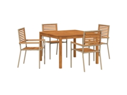 Maison Exclusive - Conjunto De Comedor De Jardín 5 Pcs Beige