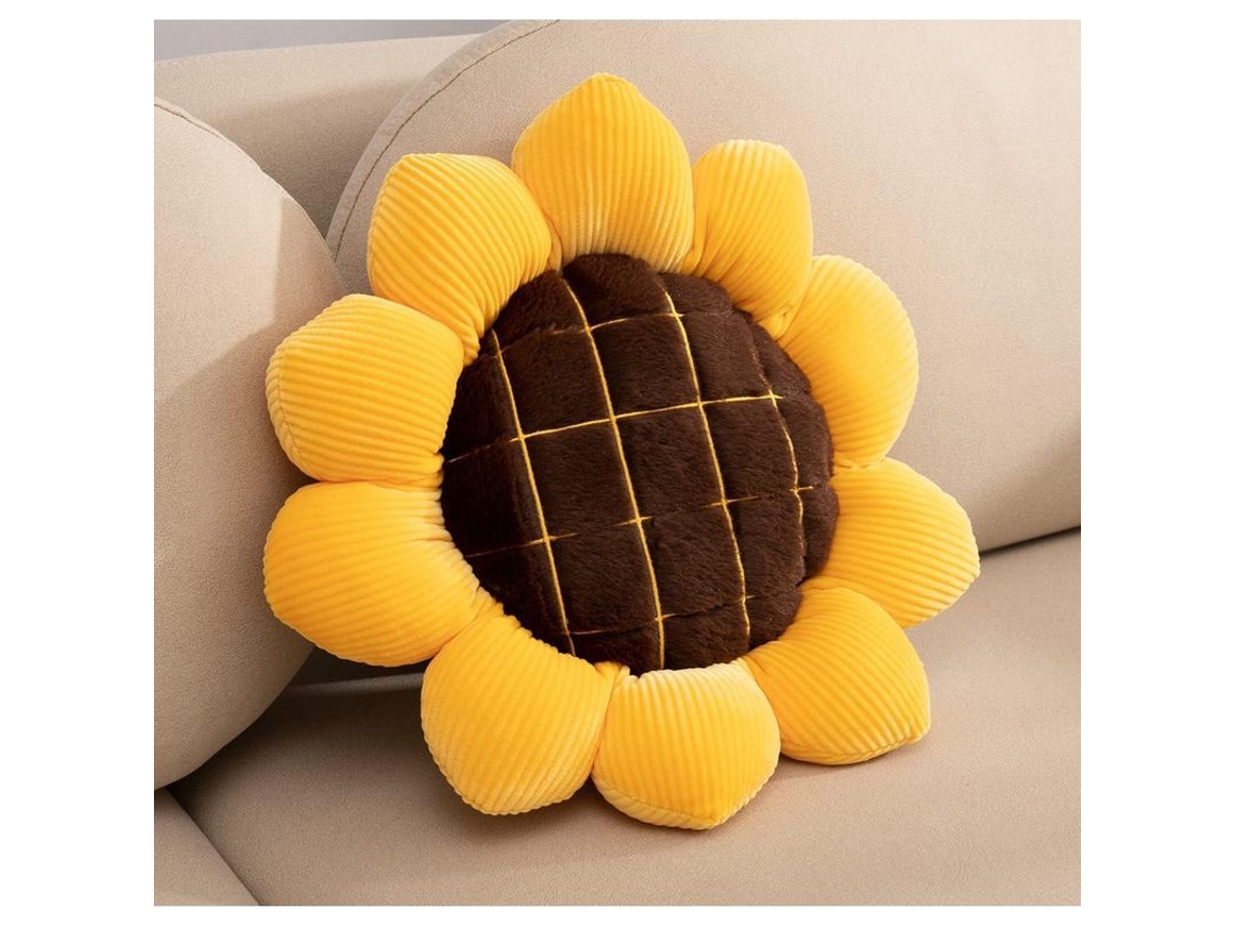 2026-23066-almohada De Suelo Flor Girasol Suave Almohadón Forma Mat Almohadas Decorativas 15.35 Pulgadas