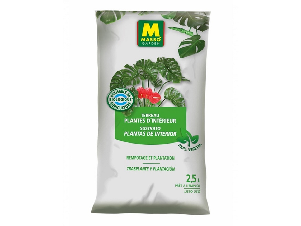 MASSO GARDEN Substrato para plantas de interior 2 5 L