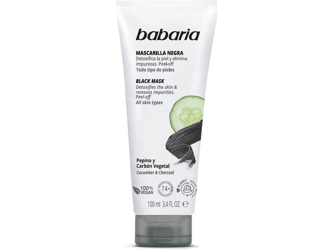 Mascarilla Facial BABARIA Negra Desintoxicante (100 ml)