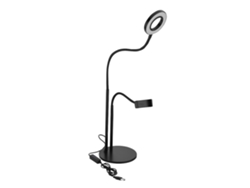 Soporte De Brackets Flexible 360° Con Luz De Relleno Led Para Maquillaje En Directo Negro