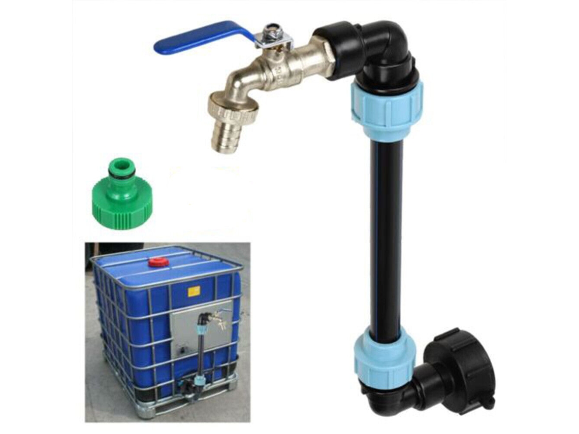 Adaptador Schwanenhals IBC con grifo de 3/4 para tanque de agua de lluvia