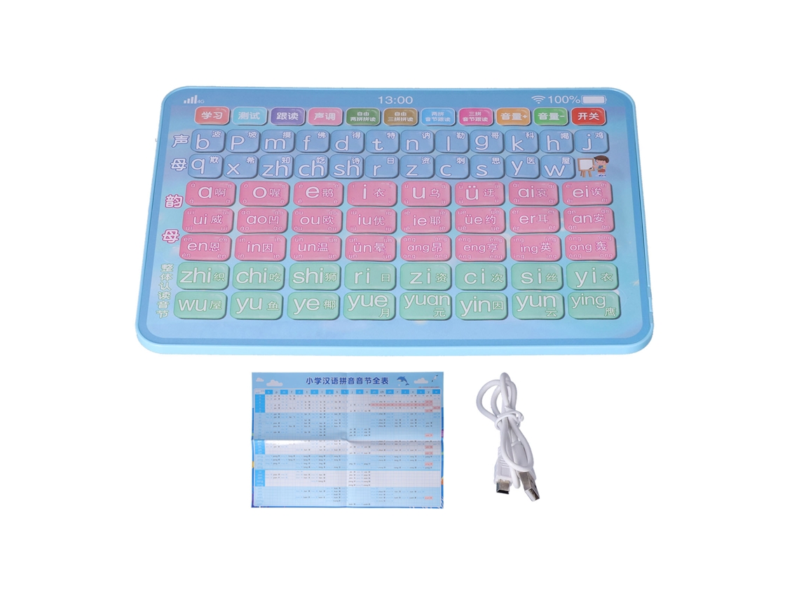 Máquina De Aprendizaje De Pinyin Chino Con Pantalla Táctil Y Audio Para Niños De 3 Años En Adelante - Azul