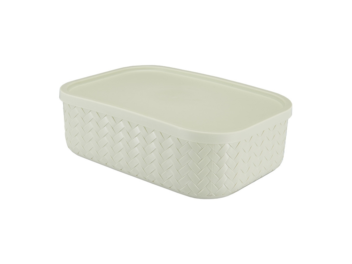 Caja pequeña de ratán artificial para guardar ropa, color verde