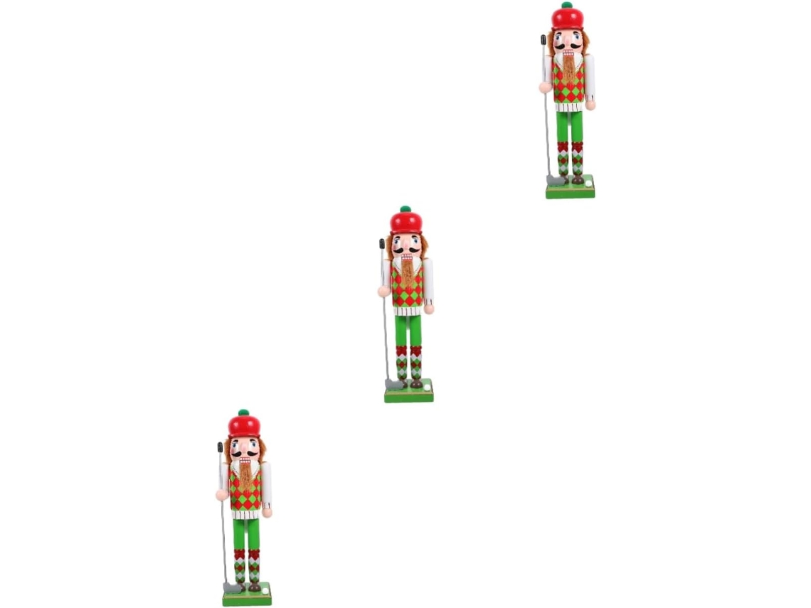 Juego De Decoración Navideña De 3 Piezas, Temática De Golf Y Cascanueces, Adorno Para Fiestas Con Diseño Creativo.