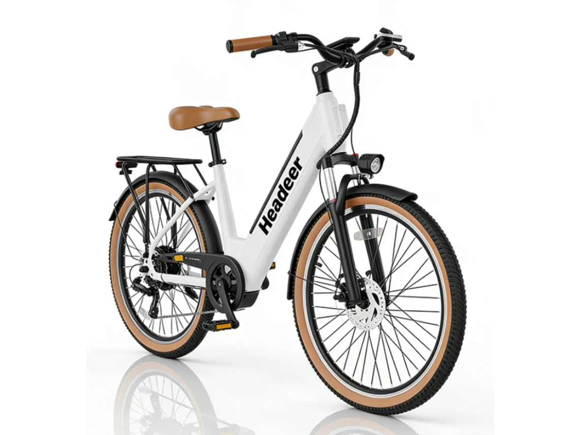 Bicicleta eléctrica Headeer BD26195, 350 W, 48 V, 11,5 Ah, neumáticos 26x1,95, velocidad máxima 35 km/h, autonomía 80 km, control de crucero, suspensión con bloqueo.