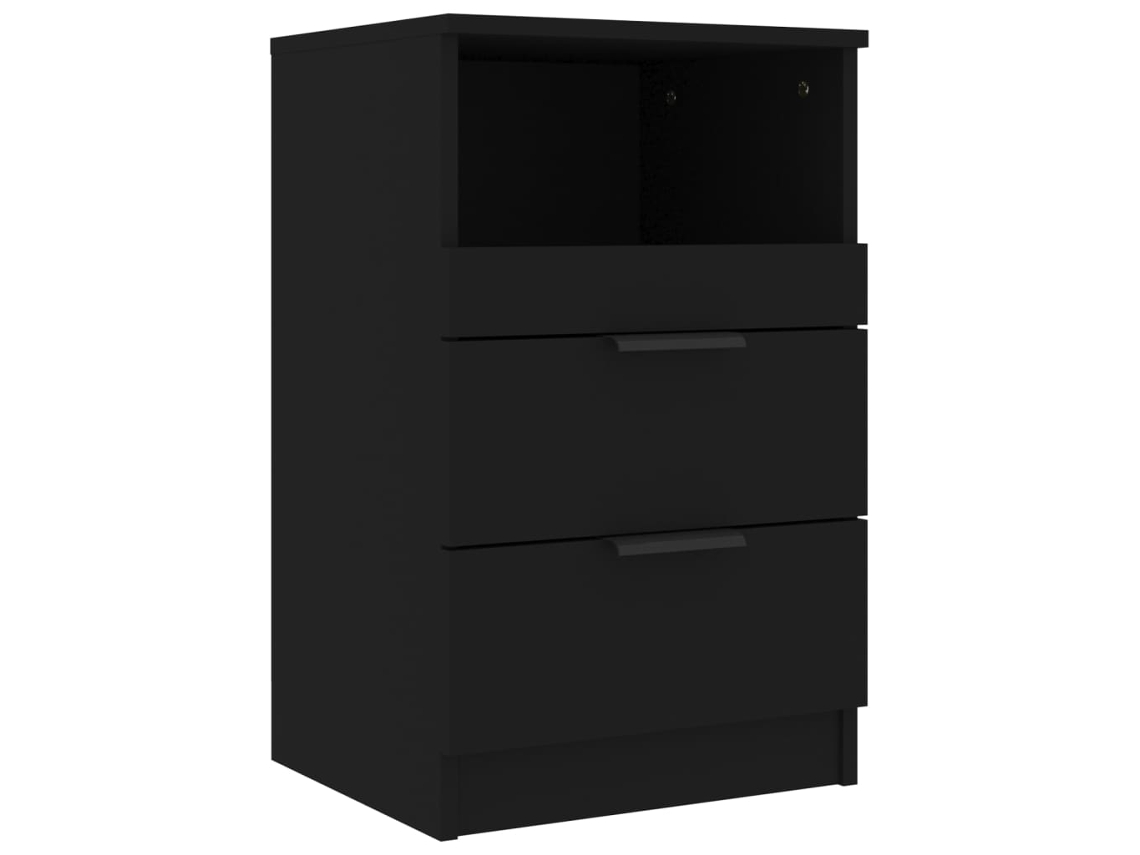 Mesita de noche VIDAXL Negro Madera aglomerada