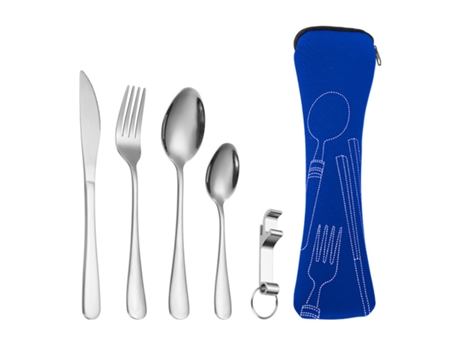 Utensilios portátiles elegantes - Cubiertos de acero inoxidable de alta calidad con caja de almacenamiento -nlue