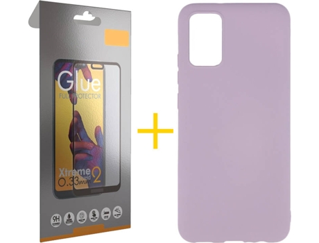 Kit Funda + Protector de Pantalla Samsung A02s SKYHE Cristal Templado 3242 Morado
