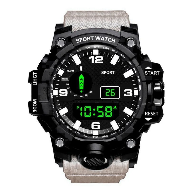 Reloj deportivo para hombre, impermeable, luminoso, multifuncional, digital y electrónico, adecuado para niños y niñas.