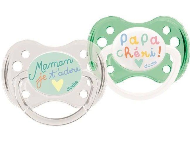 Pack 2 Chupetes DODIE 0-6 meses Duo Papa Mom