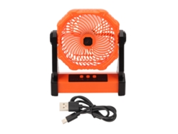 Ventilador de camping, 3 velocidades, USB, 10000 mAh, giro de 270°