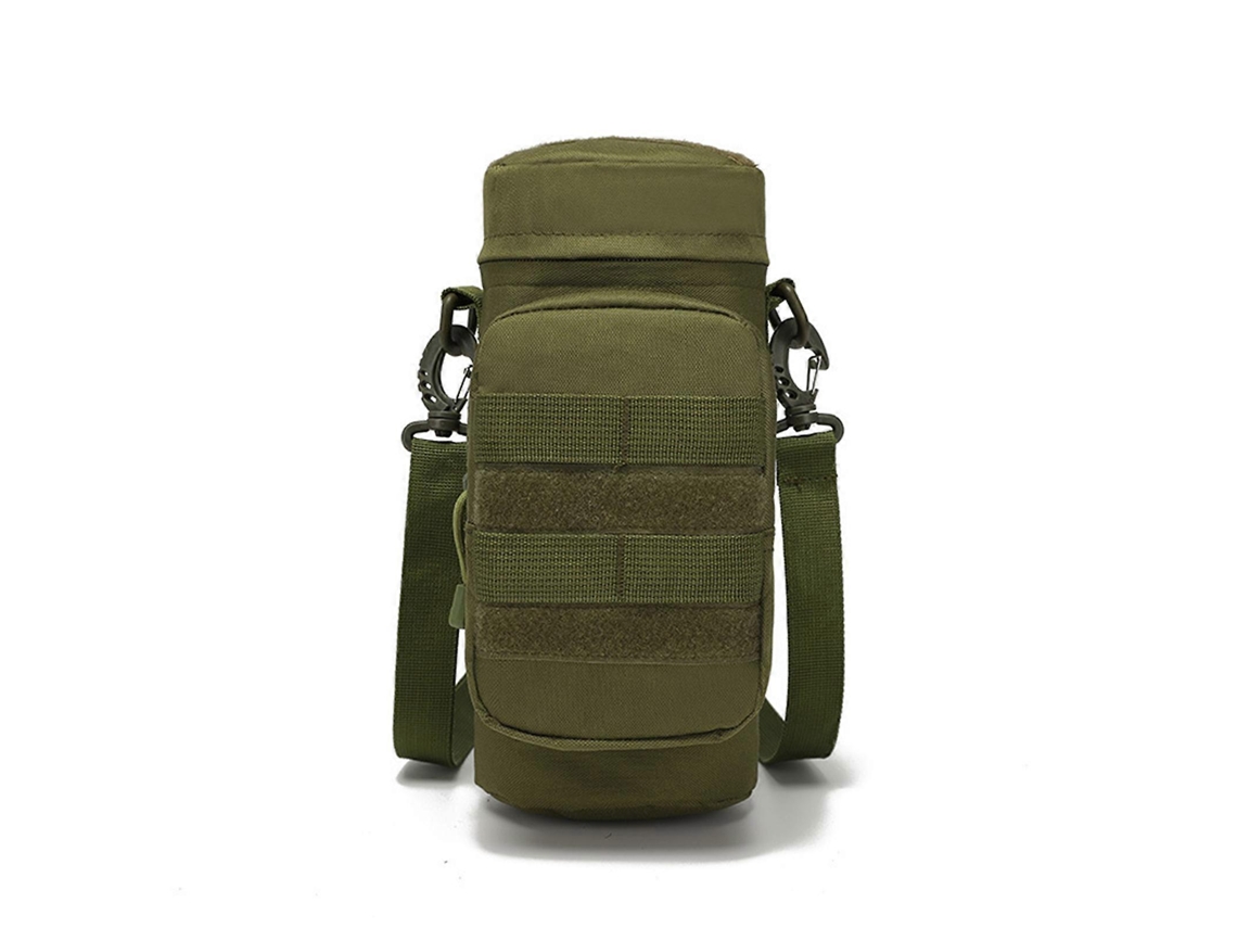 Bolsa táctica para botella de agua, portabotellas para uso en actividades al aire libre como viajes, camping, senderismo, ciclismo, pesca y caza, color verde militar