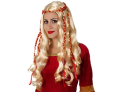 Peluca DISFRAZZES Dama Medieval Rubia Con Lazo Rojo (Talla: Talla Universal)