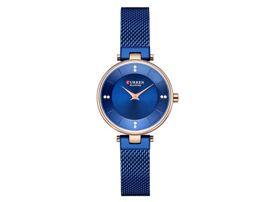 Reloj De Pulsera Sencillo Para Mujer, De Acero Inoxidable Y Cuarzo, Con Correa De Malla Milanesa Y Núcleo De Diamantes De Imitación.