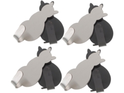 Juego De 8 Ganchos Decorativos Adhesivos De Pared De Acero Inoxidable Para 4 Puertas
