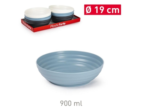 Plato Hondo 19 Cm Reutilizable Ideal Fiestas Azul PLASTIC FORTE