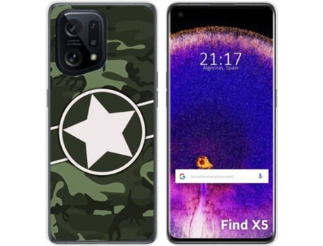 Carcasa para Oppo Find X5 5G TUMUNDOSMARTPHONE Dibujos Camuflaje 01 Multicolor