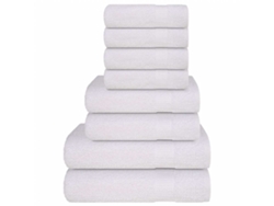 Juego De Toallas 8 Piezas 100 Algodón Blanco 360 Gsm Wsd332939