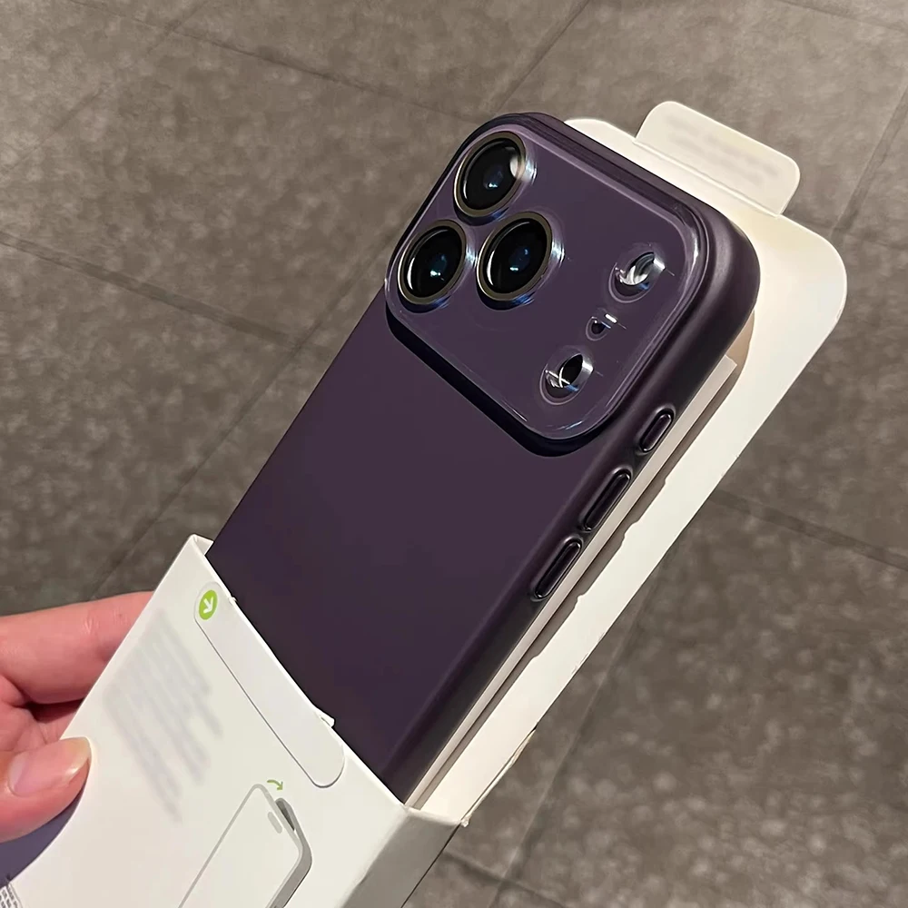 (morado Iphone 16 Pro) Funda De Cristal Para Cámara De Iphone, Cubierta Trasera A Prueba De Golpes