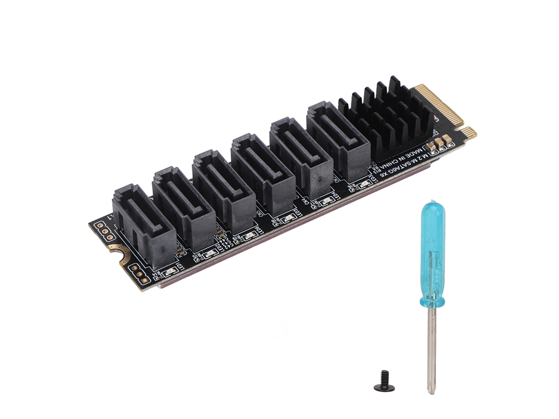 Tarjeta Adaptadora Pcie3.0 A Sata3.0 Tarjeta De Expansión M.2 De 6 Puertos Con Chip Asm1166 Plug And Play