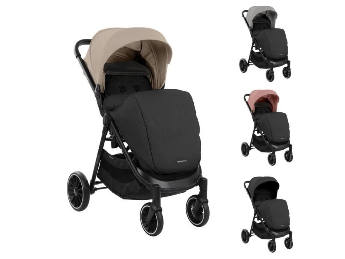 Cochecito Kikkaboo Sarah Buggy plegable y ajustable con portavasos, hasta 22 kg, color beige