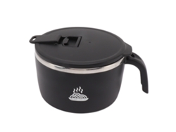 Bol De Acero Inoxidable Negro Para Fideos Instantáneos De 900 Ml Con Tapa Y Soporte Para Teléfono Móvil.
