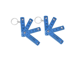 2 reglas plegables de plástico de 0,5 m con llavero para carpintería, color azul