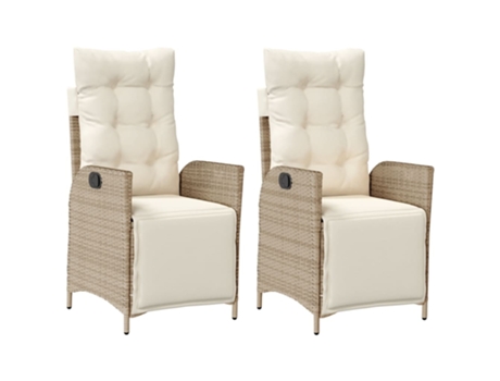 Conjunto 2 Silla De Jardín Reclinable VIDAXL (57x61x93 cm)