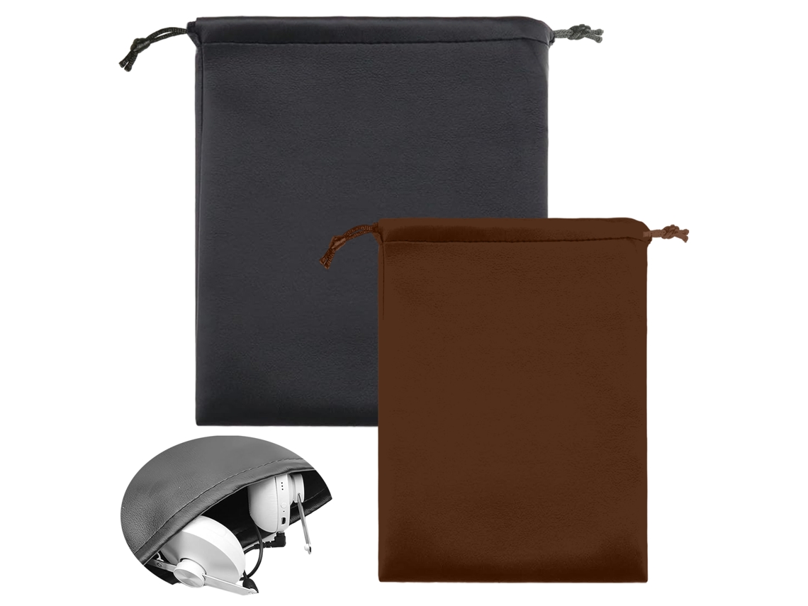 KOFIHETY Bolsa de Almacenamiento para Auriculares, Bolsa con Cordón de Piel Sintética, Universal para Auriculares, Joyas, Llaves, Ideal para Viaje y Camping