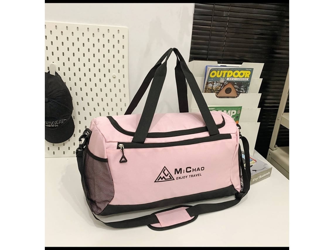 (Rosa) Bolsa de viaje ligera e informal de gran capacidad con compartimentos para artículos secos y mojados.