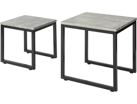 Mesa SOBUY FBT42-HG (MDF y Metal - 50 x 50 x 50 cm / 40 x 40 x 40 cm)