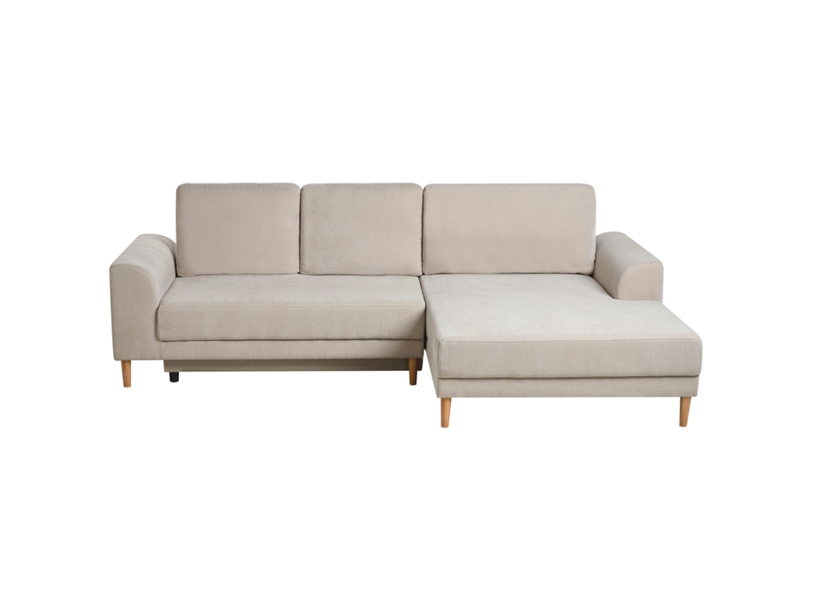 Sofá Beliani Nuborg en forma de L de chenilla crema 139x228