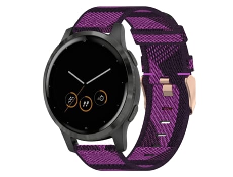 Correa de reloj inteligente para Garmin Vivoactive 4S 18 mm tejido de nailon (púrpura)