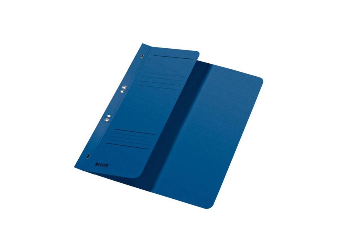 Carpeta Leitz con ojales, DIN A4, cartulina Manila, azul, encuadernación oficial 250 g/m², 1 2 tapas delanteras con tira de etiquetado Leitz (90 mm de ancho)