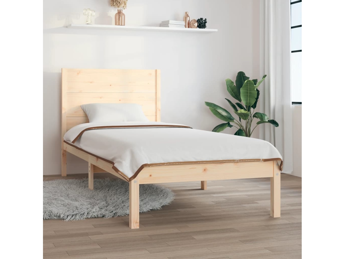 Estructura De Cama Madera Maciza 75x190 Cm