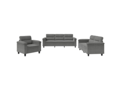 Maison Exclusive - Juego De Sofás Con Cojines 3 Piezas Tela Microfibra Gris Oscuro