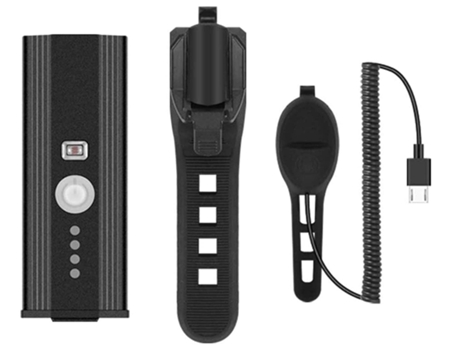 Juego de luces para bicicleta Super brillante Juego de luces para bicicleta Faro para bicicleta Luz para bicicleta recargable por USB,-Negro ENZONS