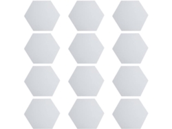 Juego de 12 pegatinas de pared hexagonales de acrílico con efecto espejo para decoración moderna de sala de estar y dormitorio para adultos - Elegante - GOKOCO