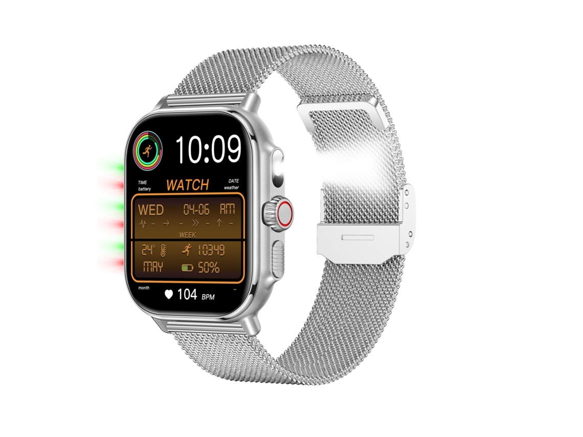 Reloj Inteligente I120 1 95 Pulgadas Bluetooth Llamada Monitoreo De Salud Más De 100 Modos Deportivos Ip76 Impermeable Plata YEMAESRE