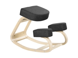 Silla ergonómica de rodillas con asiento acolchado, postura saludable, madera de abedul, capacidad de 120 kg, color negro.