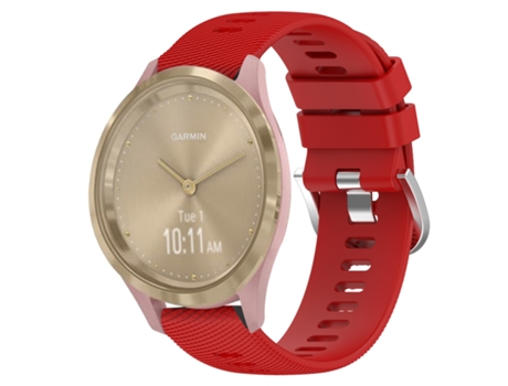 Correa de reloj inteligente para Garmin Vivomove 3S 18 mm Silicona de color sólido (Rojo)